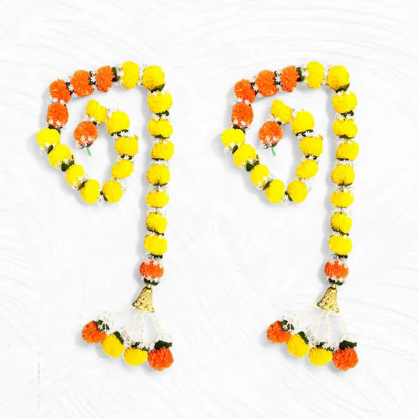 Yellow_&_Mango_Artificial_Marigold_Garland_Pack_Of_2