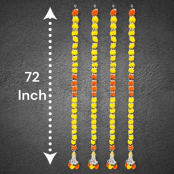 Yellow_&_Mango_Artificial_Marigold_Garland_Pack_Of_2