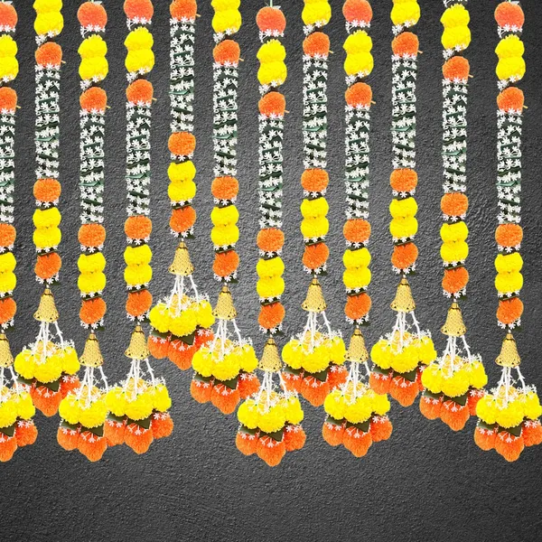 Yellow_&_Mango_Artificial_Marigold_Garland_Pack_Of_4