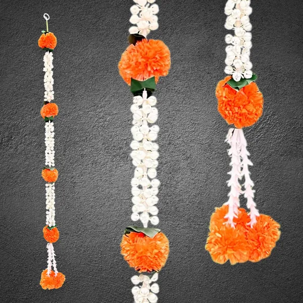 Orange_&_White_Artificial_Marigold_Garland_Pack_Of_5