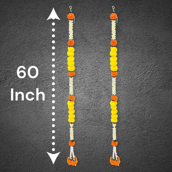 Yellow_&_Mango_Artificial_Marigold_Garland_Pack_Of_2