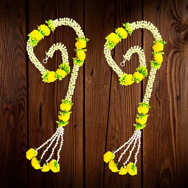 Yellow_&_Green_Artificial_Marigold_Garland_Pack_Of_2