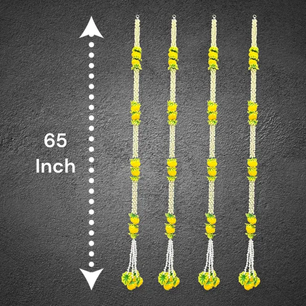 Yellow_&_Green_Artificial_Marigold_Garland_Pack_Of_2