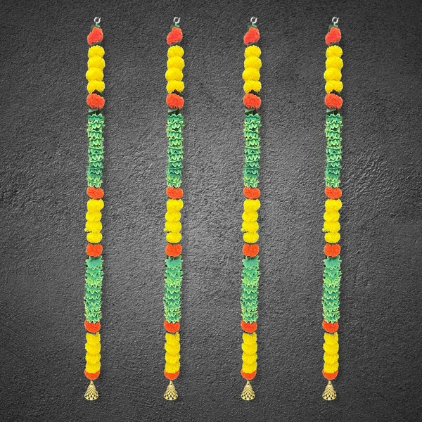Yellow_&_Mango_Artificial_Marigold_Garland_Pack_Of_4
