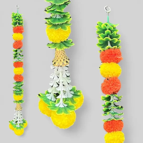 Yellow_&_Mango_Artificial_Marigold_Garland_Pack_Of_5