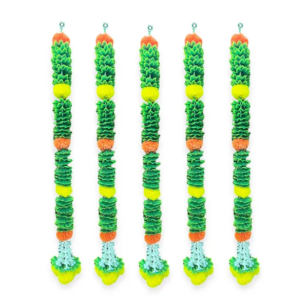 Yellow_&_Mango_Artificial_Marigold_Garland_Pack_Of_5
