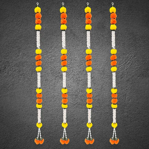 Yellow_&_Mango_Artificial_Marigold_Garland_Pack_Of_4
