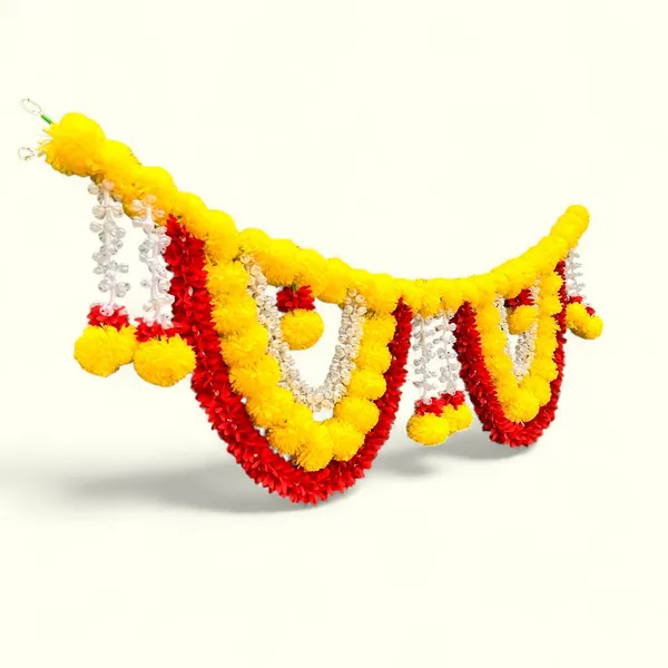 Yellow_&_Red_Decorative_Artificial_Marigold_Bandanwar