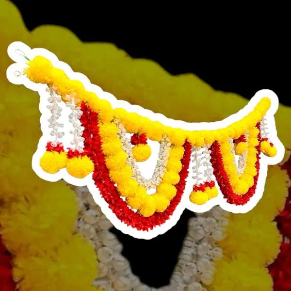 Yellow_&_Red_Decorative_Artificial_Marigold_Bandanwar