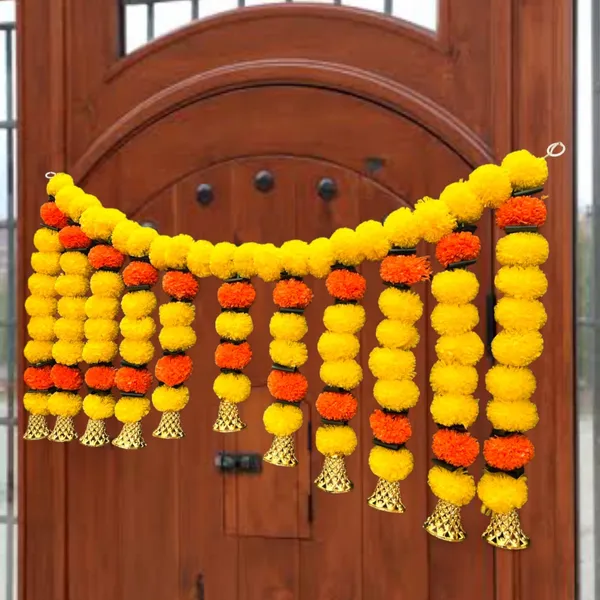 Yellow_&_Mango_Decorative_Artificial_Marigold_Bandanwar