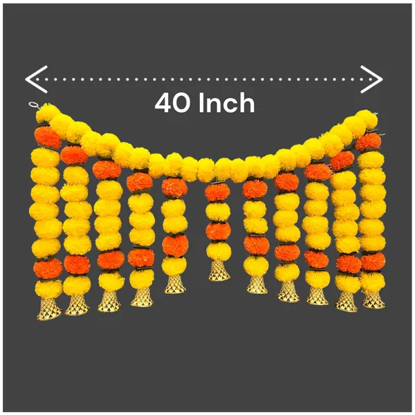 Yellow_&_Mango_Decorative_Artificial_Marigold_Bandanwar