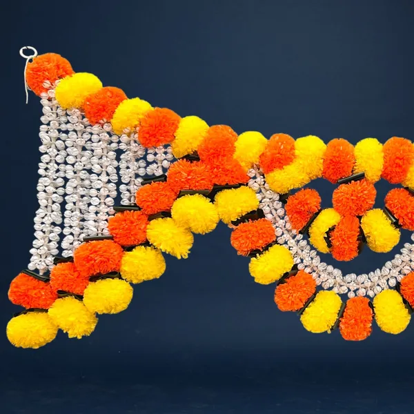 Yellow_&_Mango_Decorative_Artificial_Marigold_Bandanwar