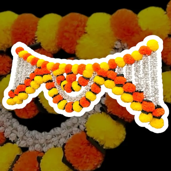 Yellow_&_Mango_Decorative_Artificial_Marigold_Bandanwar