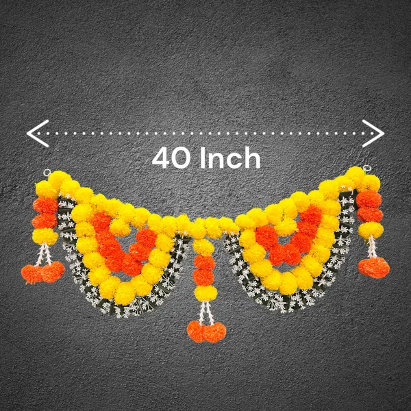 Yellow_&_Mango_Decorative_Artificial_Marigold_Bandanwar