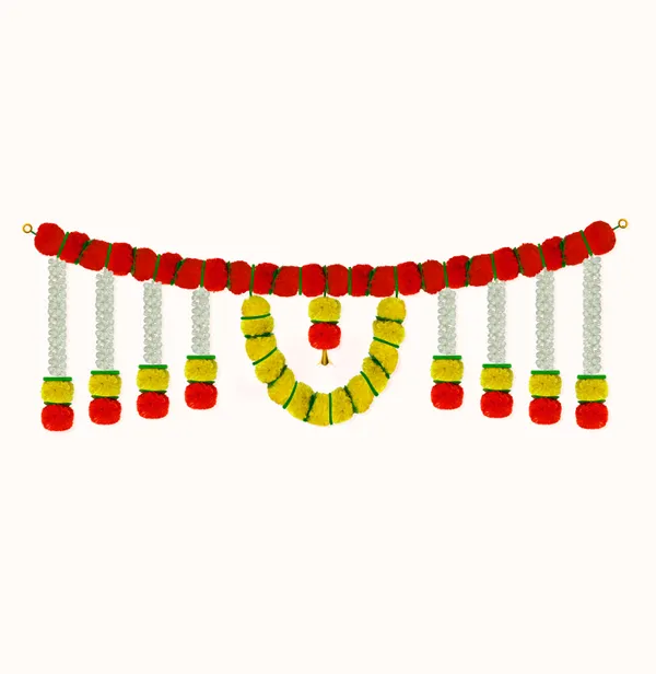 Yellow_&_Red_Artificial_Marigold_Bandanwar
