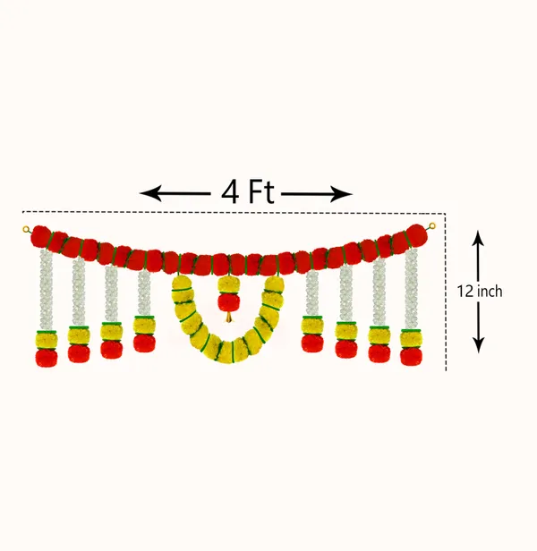 Yellow_&_Red_Artificial_Marigold_Bandanwar