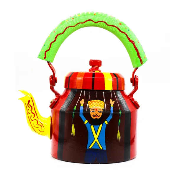 Multicolour_Traditional_Hand_Painted_Figurine_Aluminium_Tea_Kettle_Pot_Set