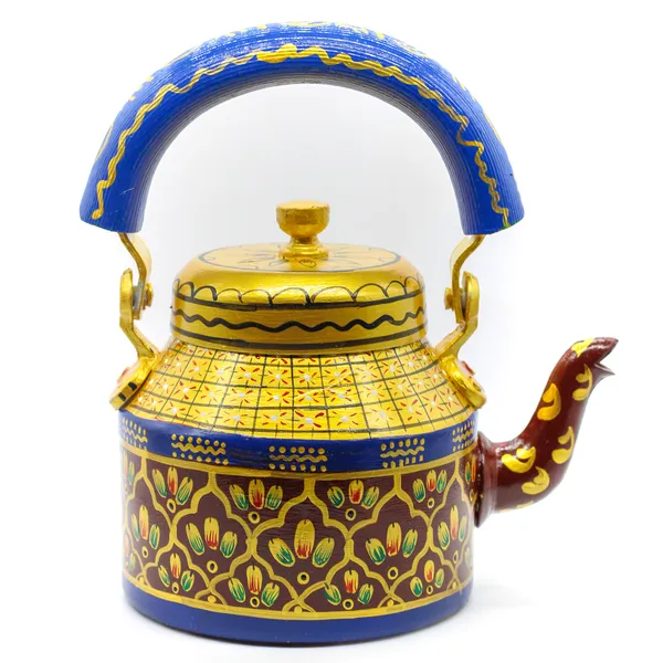 Multicolour_Traditional_Hand_Painted_Figurine_Aluminium_Tea_Kettle_Pot_Set