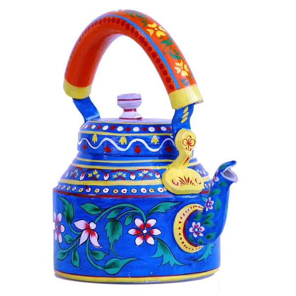 Multicolour_Traditional_Hand_Painted_Figurine_Aluminium_Tea_Kettle_Pot_Set