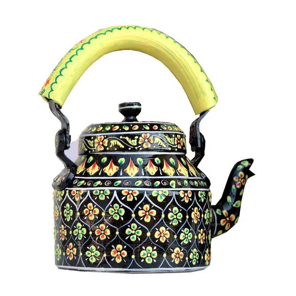 Multicolour_Traditional_Hand_Painted_Figurine_Aluminium_Tea_Kettle_Pot_Set