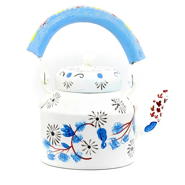 Multicolour_Traditional_Hand_Painted_Figurine_Aluminium_Tea_Kettle_Pot_Set