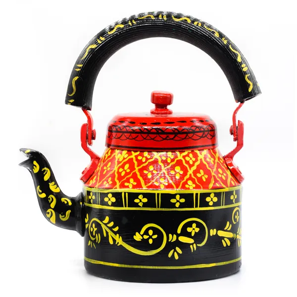 Multicolour_Traditional_Hand_Painted_Figurine_Aluminium_Tea_Kettle_Pot_Set