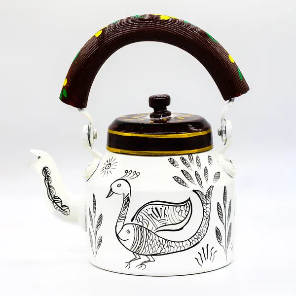 Multicolour_Traditional_Hand_Painted_Figurine_Aluminium_Tea_Kettle_Pot_Set