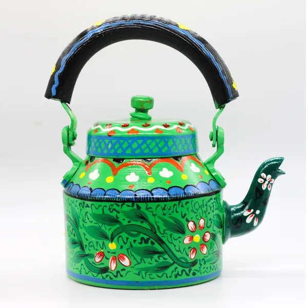 Multicolour_Traditional_Hand_Painted_Figurine_Aluminium_Tea_Kettle_Pot_Set
