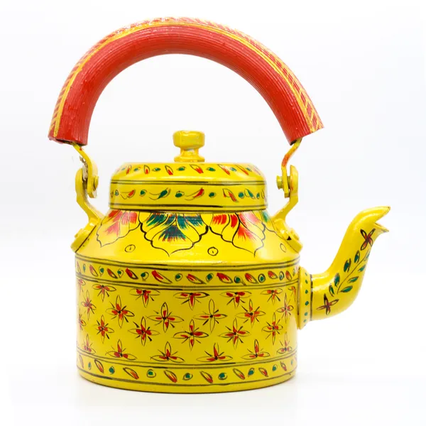 Multicolour_Traditional_Hand_Painted_Figurine_Aluminium_Tea_Kettle_Pot_Set