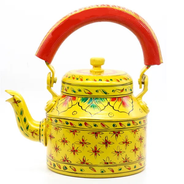 Multicolour_Traditional_Hand_Painted_Figurine_Aluminium_Tea_Kettle_Pot_Set
