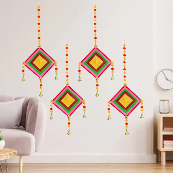 Multicolour_Handmade_Traditional_Design_Woolen_Kites_With_Beads_Pack_Of_4