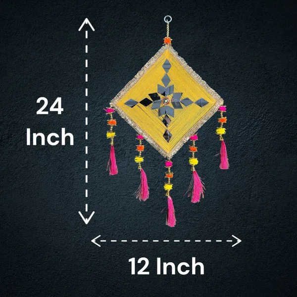 Multicolour_Handmade_Traditional_Design_Woolen_Kites_With_Tassels_Pack_Of_4