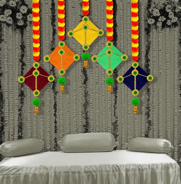 Multicolour_Handmade_Traditional_Design_Woolen_Kites_With_Beads_Pack_Of_4