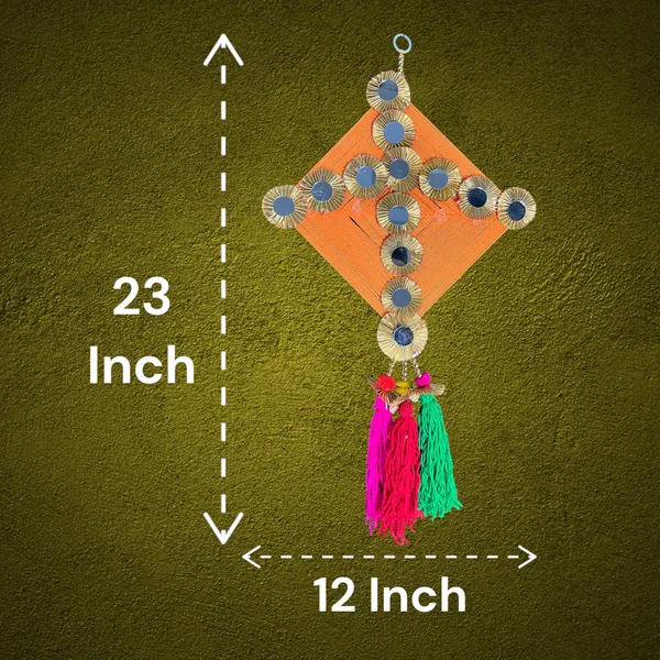 Multicolour_Handmade_Traditional_Design_Woolen_Kites_With_Tassels_Pack_Of_4