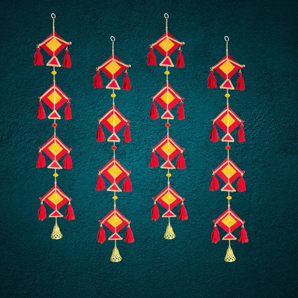 Multicolour_Handmade_Traditional_Design_Woolen_Kites_With_Tassels_Pack_Of_4