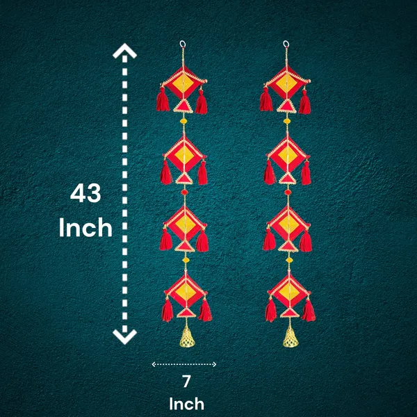 Multicolour_Handmade_Traditional_Design_Woolen_Kites_With_Tassels_Pack_Of_4