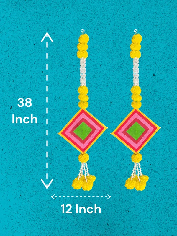Multicolour_Handmade_Traditional_Design_Woolen_Kites_With_Jasmine_&_Marigold_Garland_Pack_Of_5