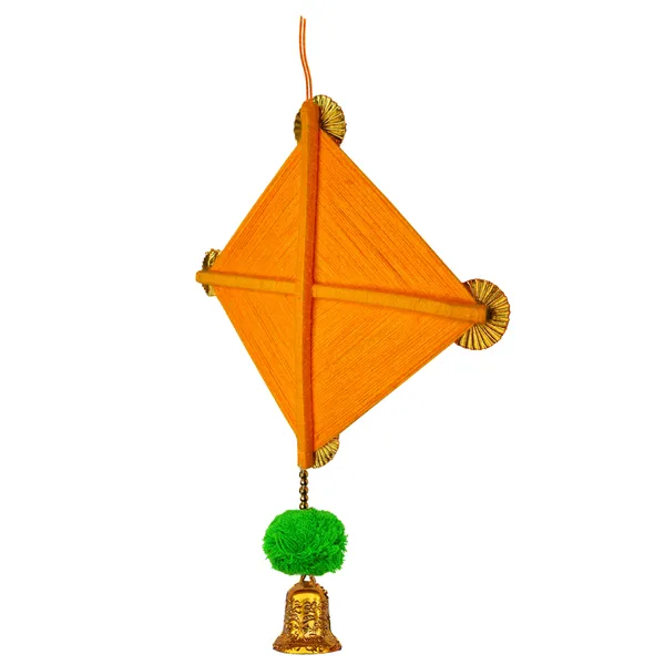 Multicolour_Handmade_Traditional_Design_Woolen_Kites_With_Marigold_Garland_Pack_Of_2