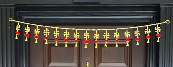 Multicolour_Decorative_Handmade_Swastik_Door_Toran_With_Beads