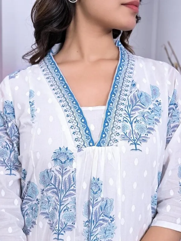 Blue_Pure_Cotton_Floral_Print_Kurta_Palazzo_Set_For_Women