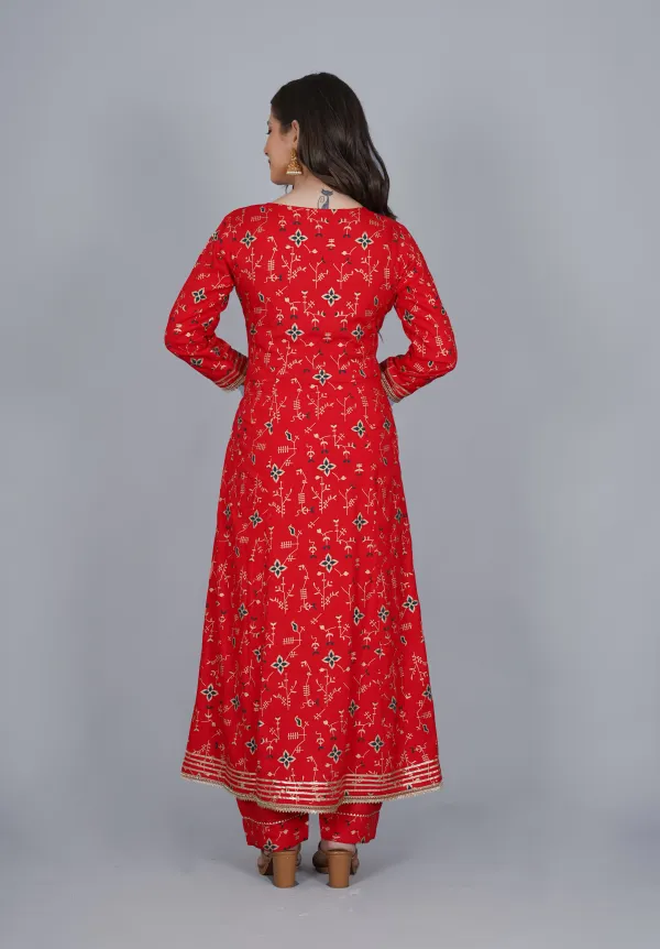 Red_Viscose_Rayon_Embroidered_Kurta_Sharara_Set_For_Women