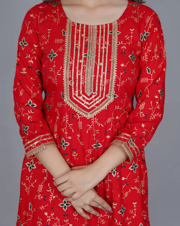 Red_Viscose_Rayon_Embroidered_Kurta_Sharara_Set_For_Women