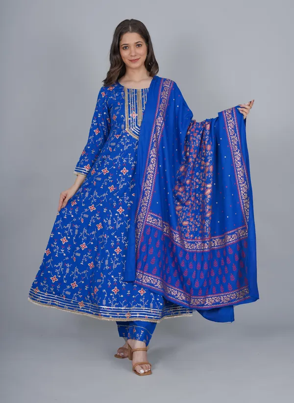 Blue_Viscose_Rayon_Embroidered_Kurta_Sharara_Set_For_Women