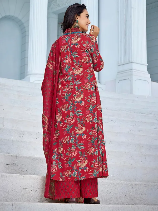 Mahroon_Cotton_Kurta_Palazzo_With_Duptta_Sets