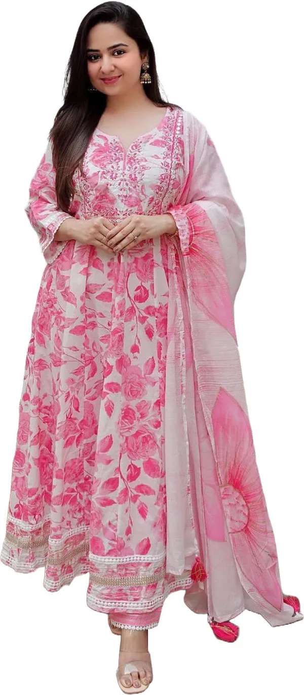 Purple_&_White_Pure_Cotton_Printed_Kurta_Pant_Set_For_Women