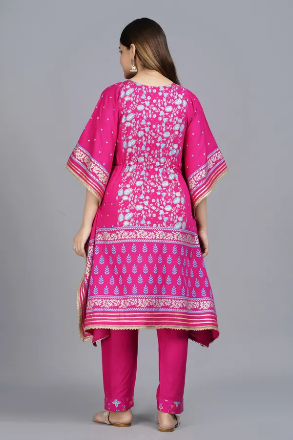 Dark_Blue_Viscose_Rayon_Printed_Kaftan_Pant_Set_For_Women