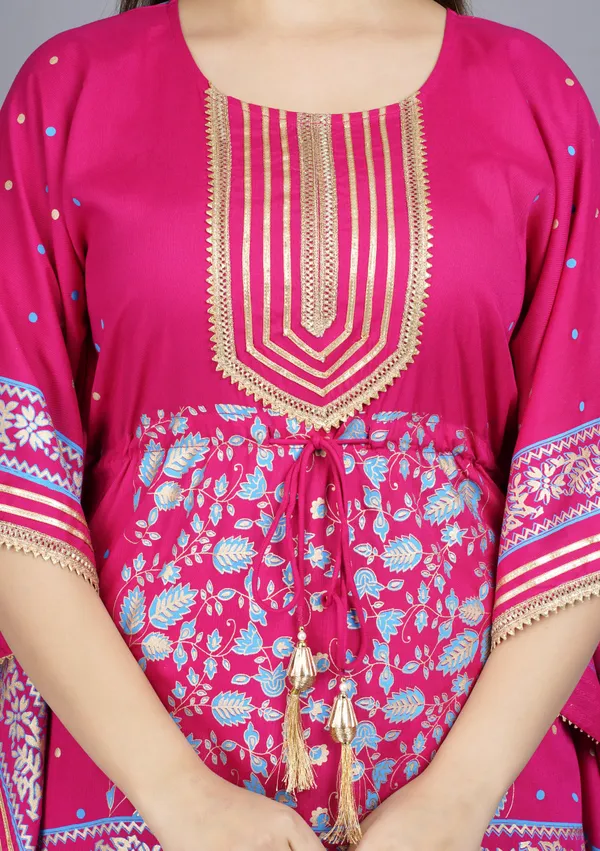 Dark_Blue_Viscose_Rayon_Printed_Kaftan_Pant_Set_For_Women
