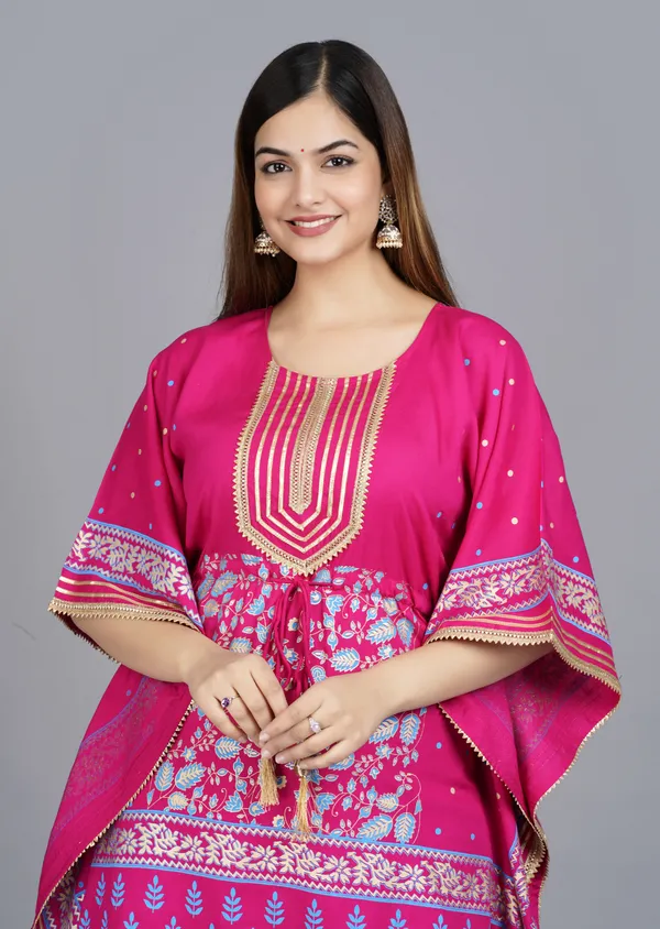 Dark_Blue_Viscose_Rayon_Printed_Kaftan_Pant_Set_For_Women