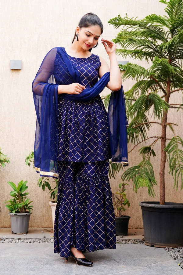 Maroon_Viscose_Rayon_Striped_Kurta_Sharara_Set_For_Women