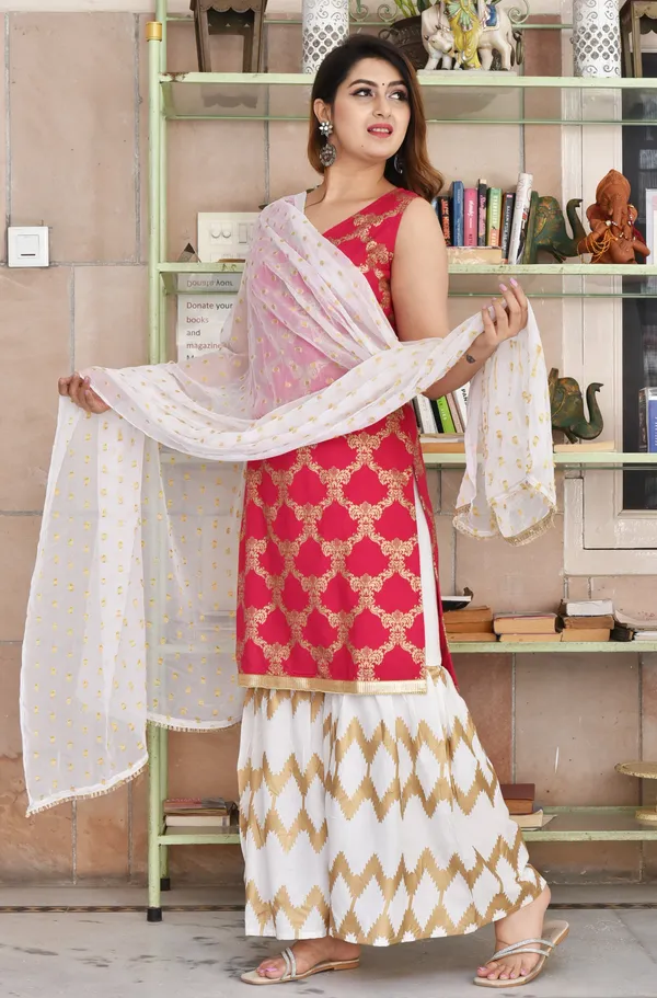Pink_Viscose_Rayon_Printed_Kurta_Sharara_Set_For_Women